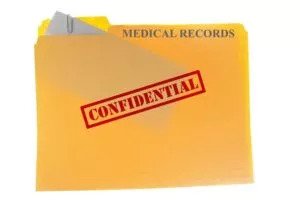 A photo of a confidential medical records