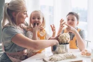 family in the kitchen